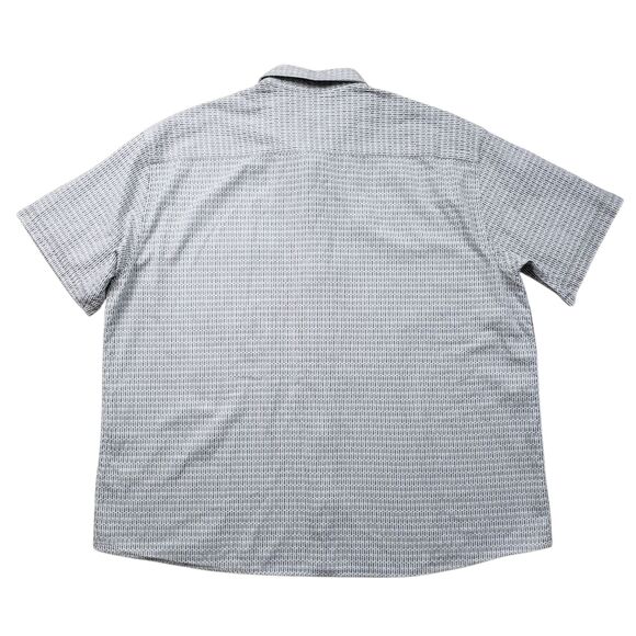 Orvis Weave Shirt Mens XL White Geometric Embroidered Short Sleeve Button Up - Picture 8 of 11